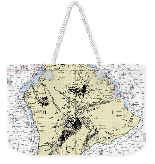 Hawaii-The Big Island Nautical Chart - Weekender Tote Bag