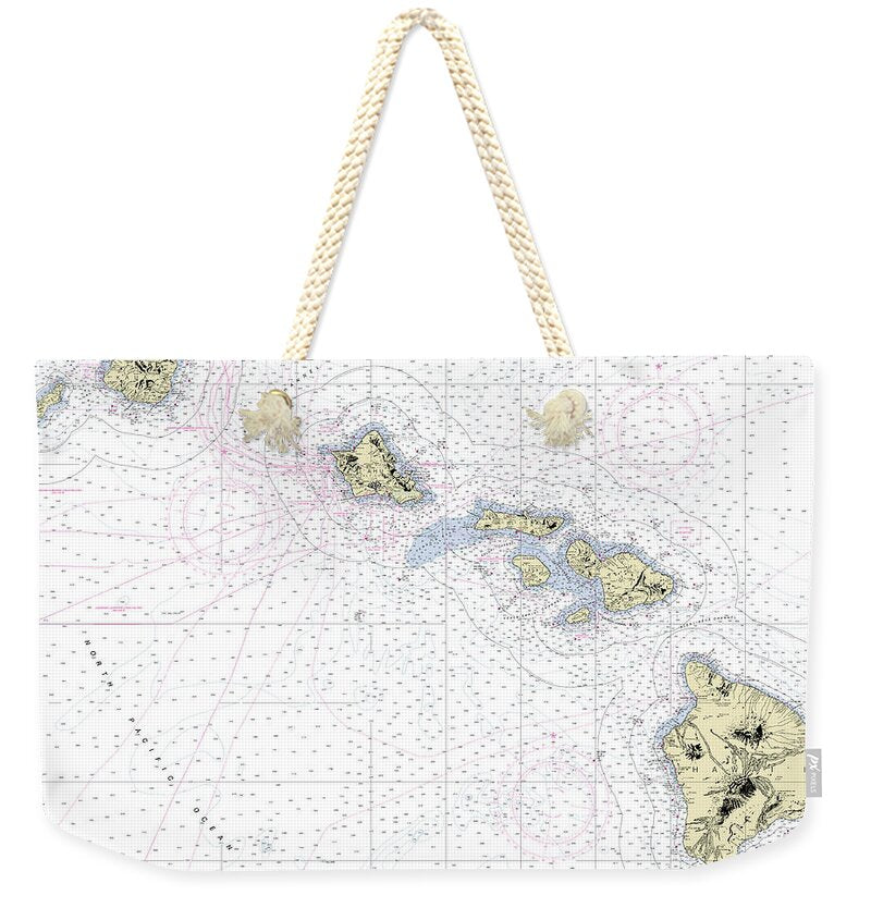 Hawaiian Islands Nautical Chart - Weekender Tote Bag