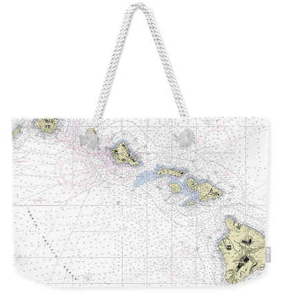 Hawaiian Islands Nautical Chart - Weekender Tote Bag