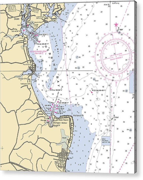 Herring Bay -maryland Nautical Chart _v2 - Acrylic Print