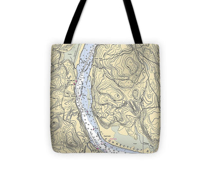 Higganum-connecticut Nautical Chart - Tote Bag