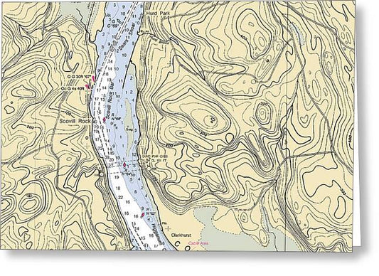 Higganum-connecticut Nautical Chart - Greeting Card