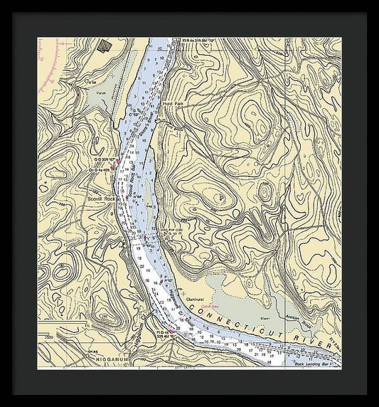 Higganum-connecticut Nautical Chart - Framed Print