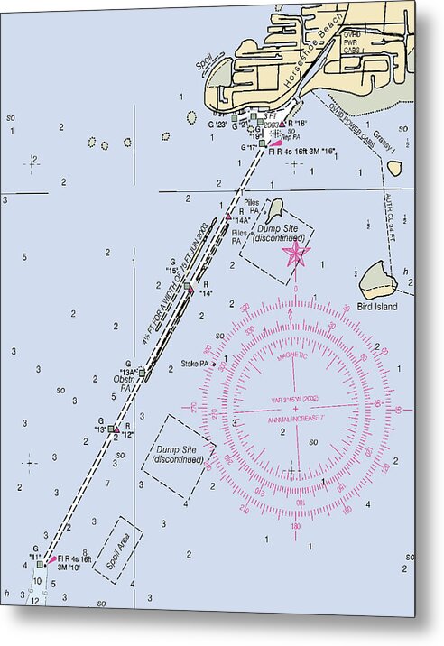 Horseshoe Beach-florida Nautical Chart - Metal Print
