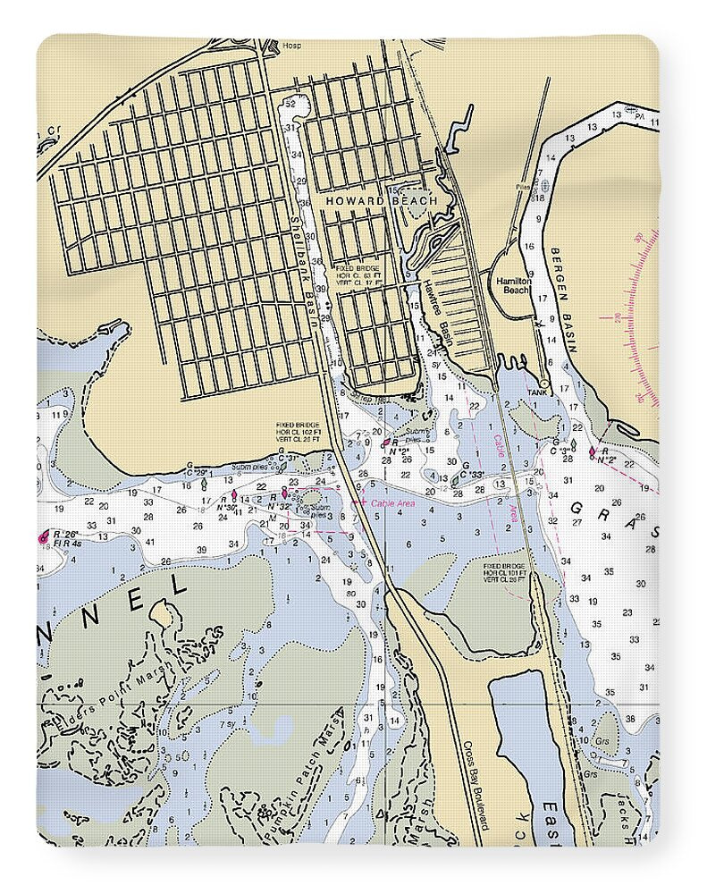 Howard Beach-new York Nautical Chart - Blanket