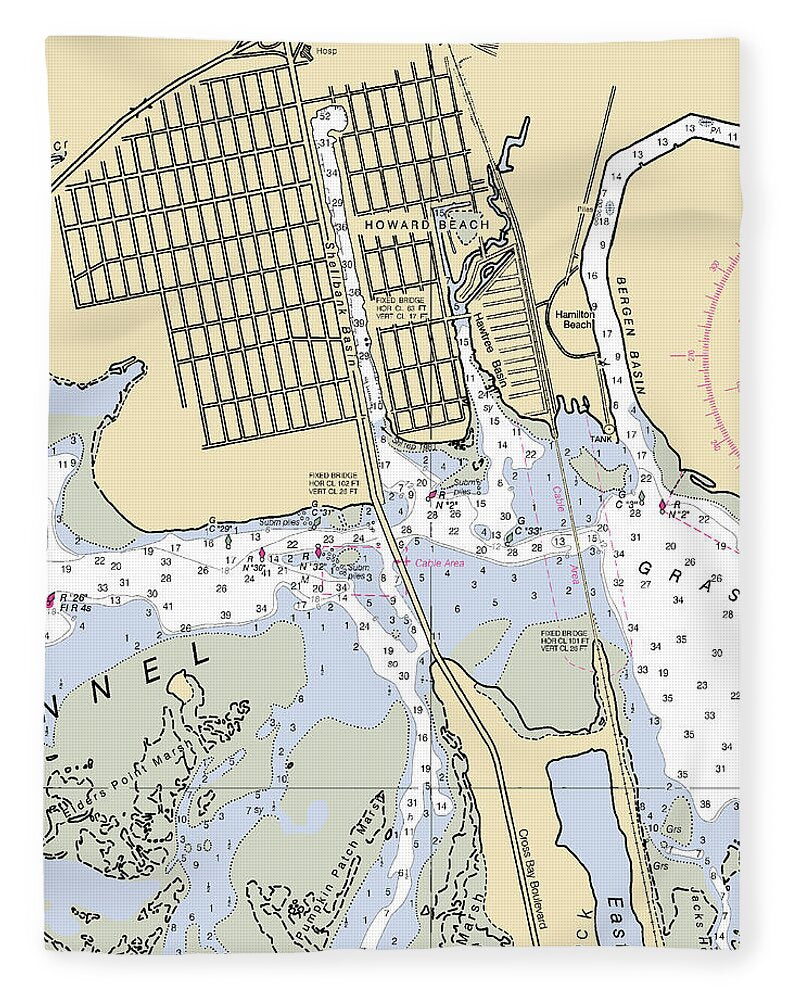 Howard Beach-new York Nautical Chart - Blanket