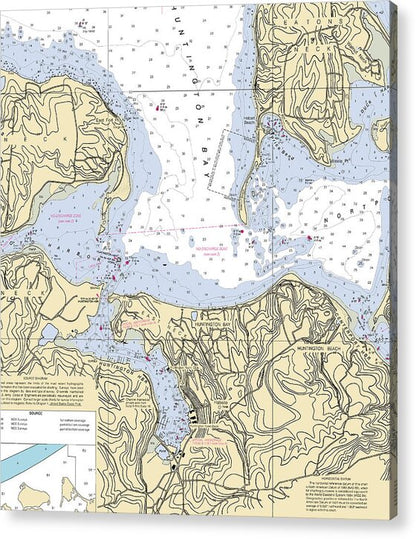 Huntington Bay -new York Nautical Chart _v2 - Acrylic Print