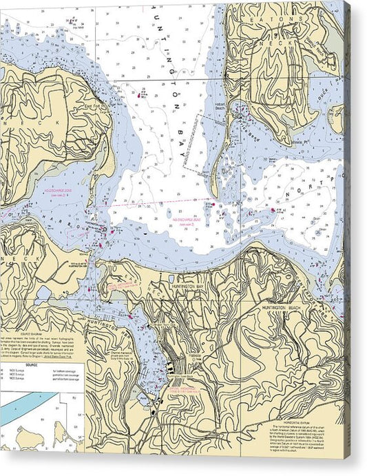Huntington Bay -new York Nautical Chart _v2 - Acrylic Print