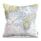 Hyannis Massachusetts Nautical Chart - Throw Pillow