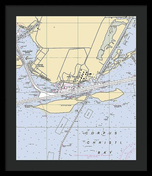 Ingleside-texas Nautical Chart - Framed Print
