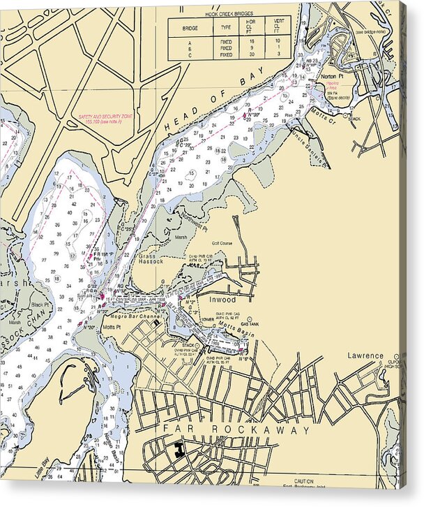Inwood-new York Nautical Chart - Acrylic Print