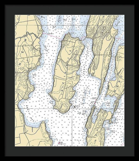 Isle La Motte-lake Champlain  Nautical Chart - Framed Print