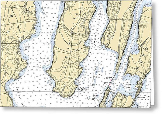 Isle La Motte-lake Champlain  Nautical Chart - Greeting Card
