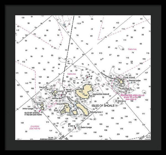 Isle Of Shoals-maine Nautical Chart - Framed Print