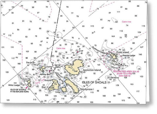 Isle Of Shoals-maine Nautical Chart - Greeting Card