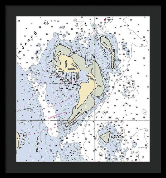 Isleta Marina-puerto Rico Nautical Chart - Framed Print