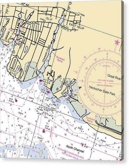 Islip-new York Nautical Chart - Acrylic Print
