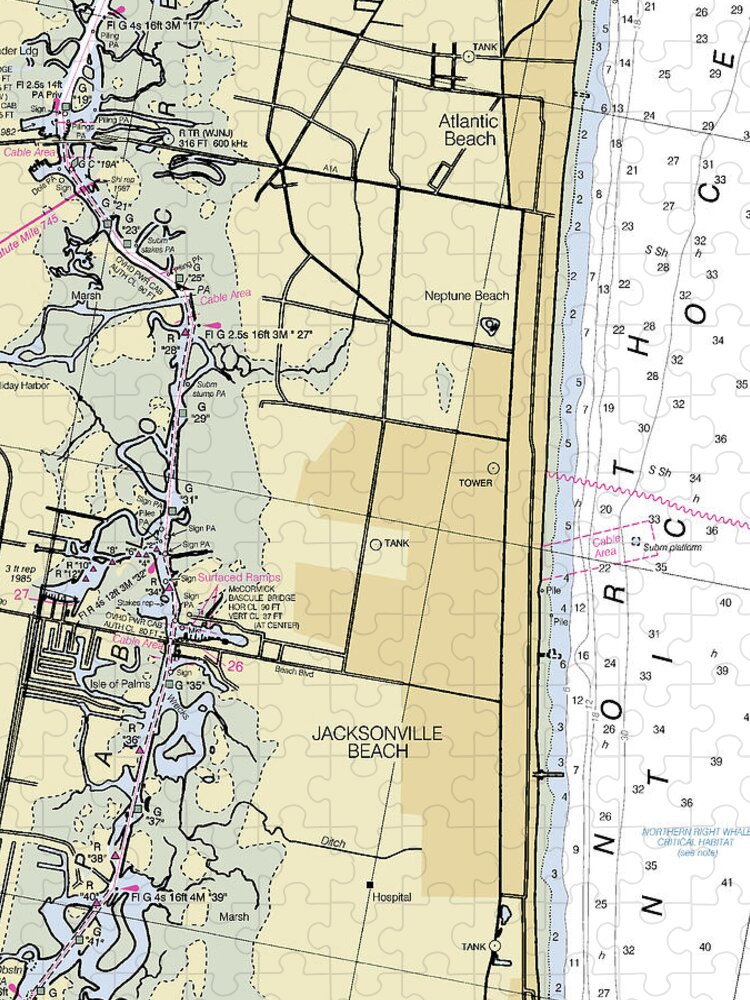 Jacksonville Beach Florida Nautical Chart - Puzzle