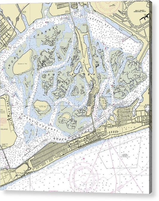 Jamaica Bay New York Nautical Chart - Acrylic Print
