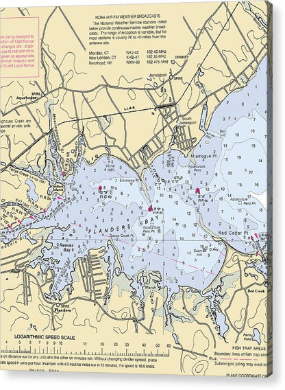 Jamesport-new York Nautical Chart - Acrylic Print