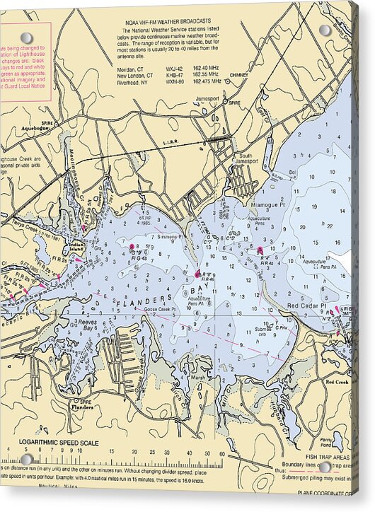 Jamesport-new York Nautical Chart - Acrylic Print