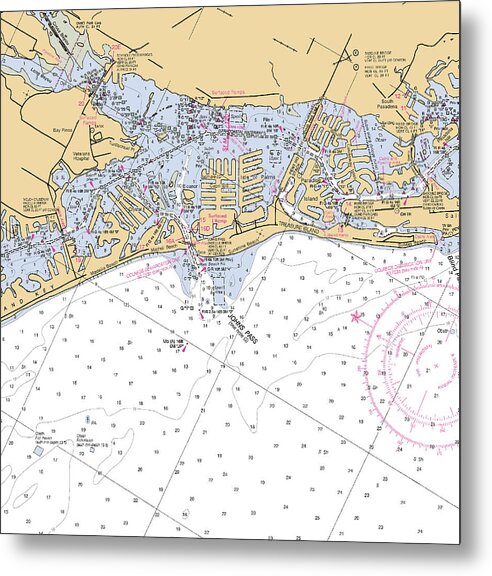 Johns Pass-florida Nautical Chart - Metal Print