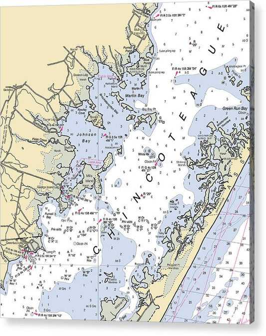 Johnson Bay-maryland Nautical Chart - Acrylic Print