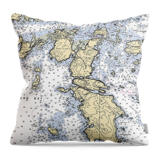 Jonesport-maine Nautical Chart - Throw Pillow