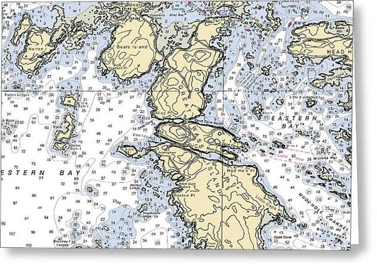 Jonesport-maine Nautical Chart - Greeting Card