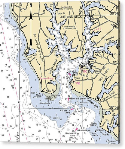 Jutland Neck-maryland Nautical Chart - Acrylic Print