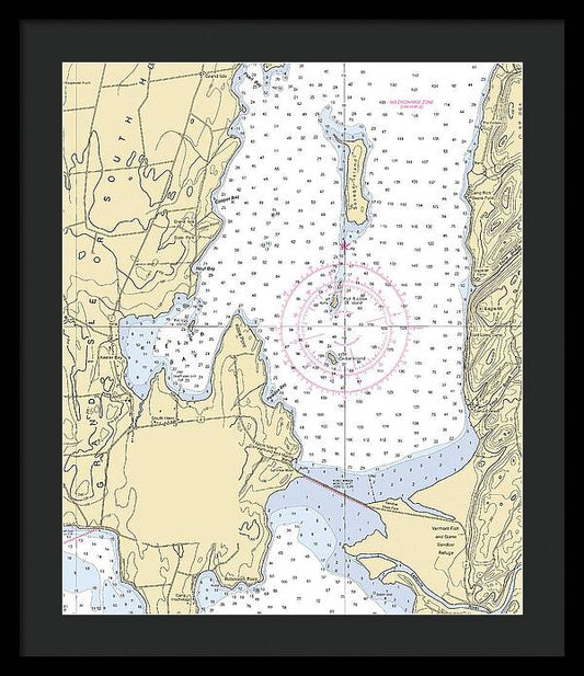 Keller Bay-lake Champlain  Nautical Chart - Framed Print