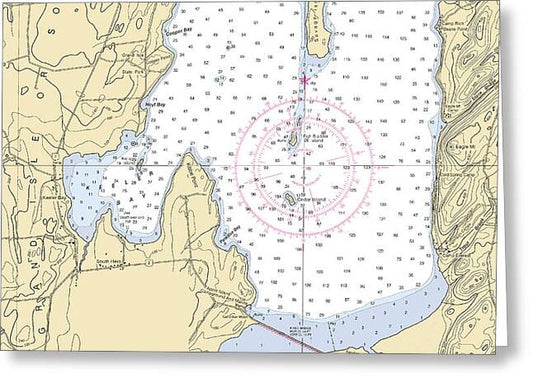 Keller Bay-lake Champlain  Nautical Chart - Greeting Card