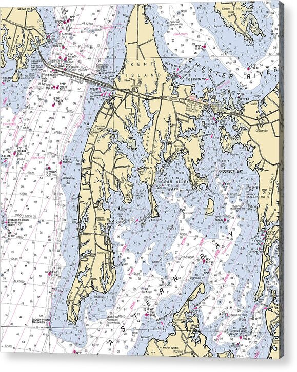 Kent Island-maryland Nautical Chart - Acrylic Print