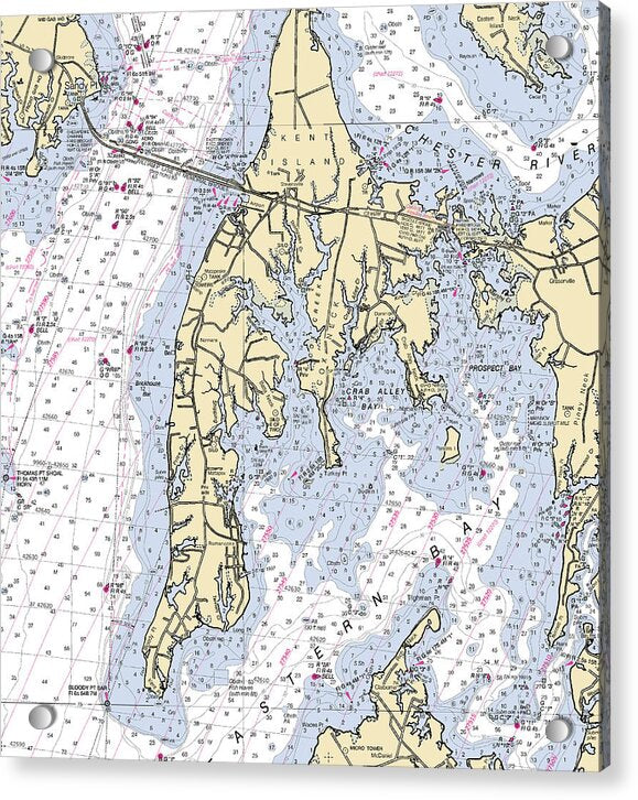 Kent Island-maryland Nautical Chart - Acrylic Print