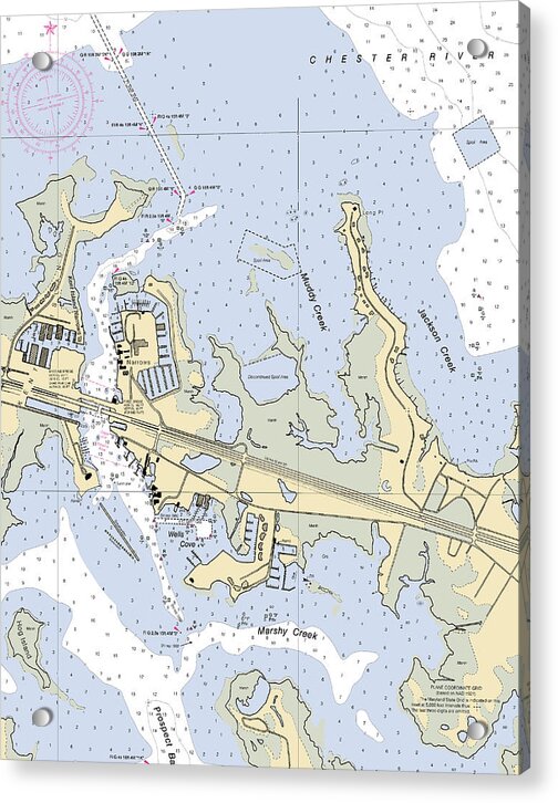 Kent Island Narrows-maryland Nautical Chart - Acrylic Print