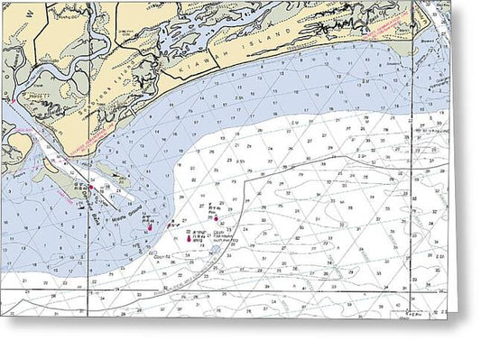Kiawah Island-south Carolina Nautical Chart - Greeting Card