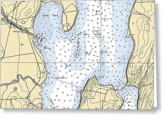 King Bay-lake Champlain  Nautical Chart - Greeting Card