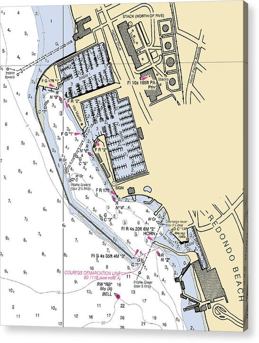 King Harbor-california Nautical Chart - Acrylic Print