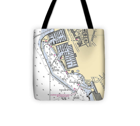 King Harbor-california Nautical Chart - Tote Bag