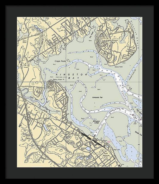 Kingston Bay-massachusetts Nautical Chart - Framed Print