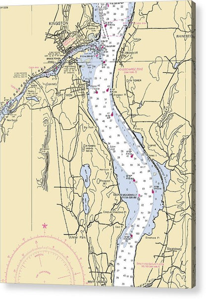 Kingston -new York Nautical Chart _v2 - Acrylic Print