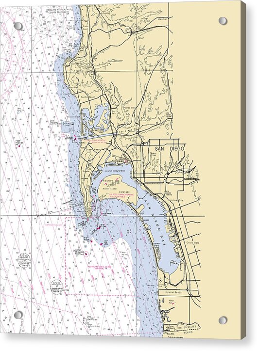 La-jolla -california Nautical Chart _v6 - Acrylic Print
