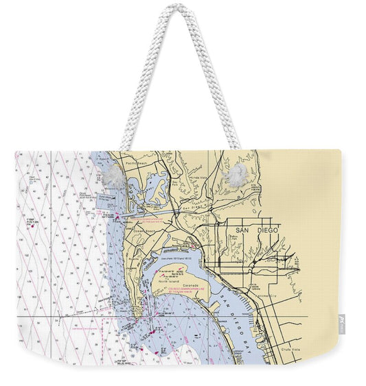 La-jolla -california Nautical Chart _v6 - Weekender Tote Bag