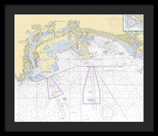 La-san-pedro-bay-w -california Nautical Chart _v6 - Framed Print