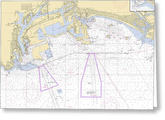 La-san-pedro-bay-w -california Nautical Chart _v6 - Greeting Card