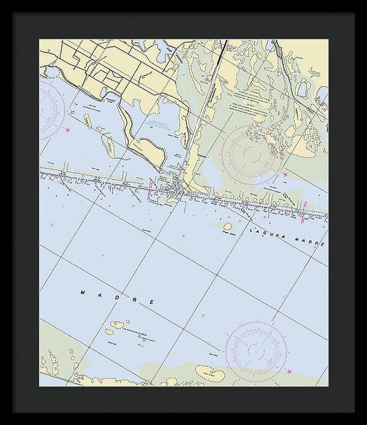 Laguna Madre Texas Nautical Chart - Framed Print