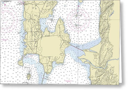 Lake Champlain Grand Isle Nautical Chart - Greeting Card