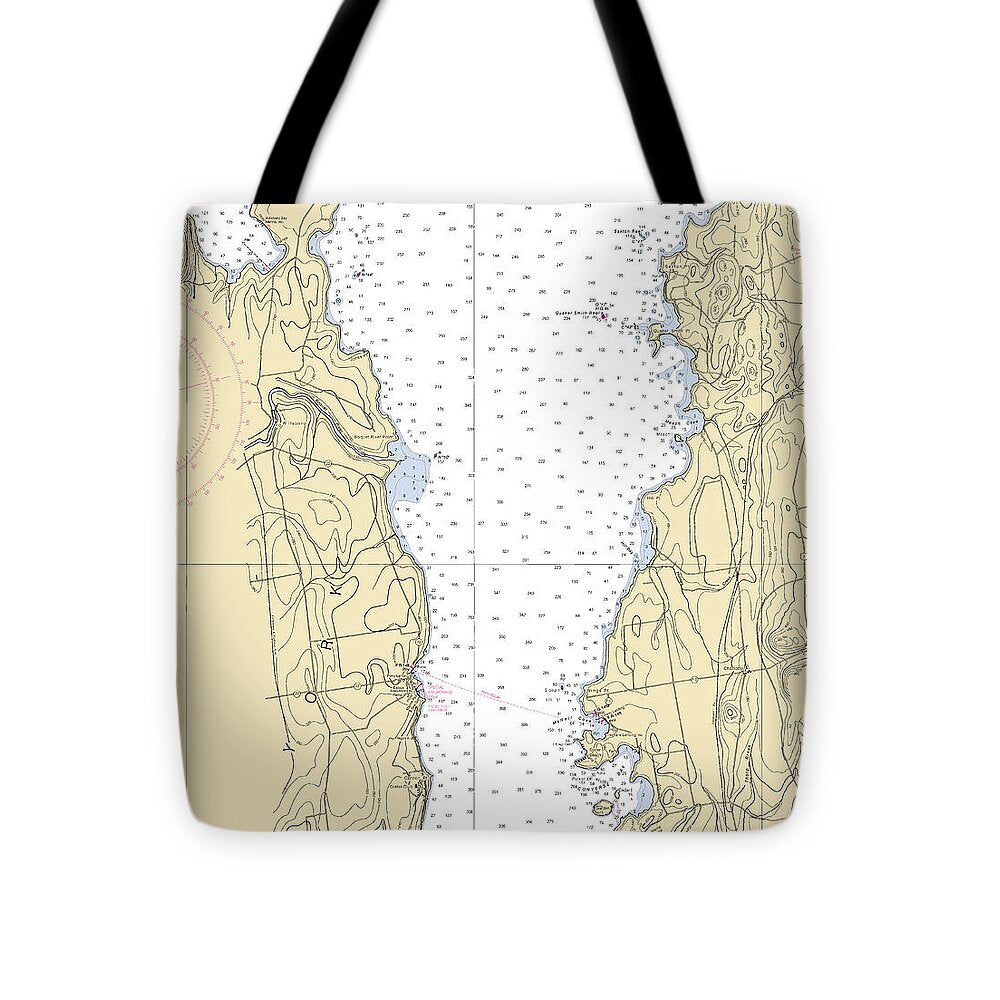 Lake Champlain-lake Champlain  Nautical Chart - Tote Bag