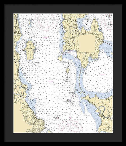 Lake Champlain -lake Champlain  Nautical Chart _v2 - Framed Print
