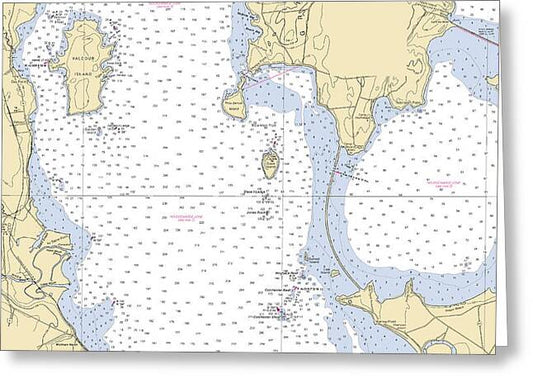 Lake Champlain -lake Champlain  Nautical Chart _v2 - Greeting Card